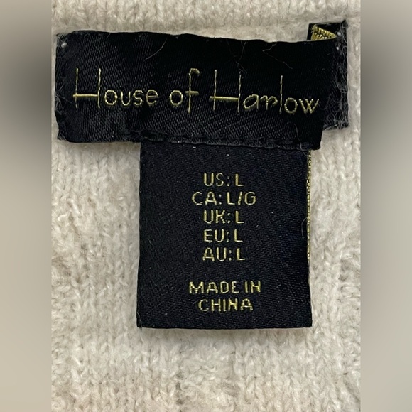 House of Harlow 1960 Cream / Off White Knit Cropped Knit Sweater Large - Picture 7 of 8